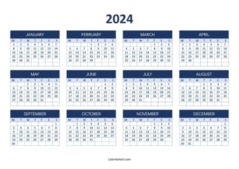 Monday Start Calendars 2023 And 2024 Calendarkart