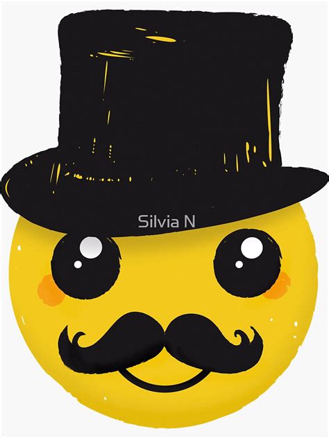 Mr Smile Kawaii Mustache 02 Sticker By Silvianeto Redbubble