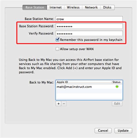 How To Password Protect An Airports Settings Macinstruct