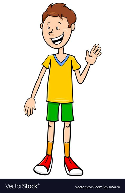 Funny Teen Boy Character Cartoon Royalty Free Vector Image