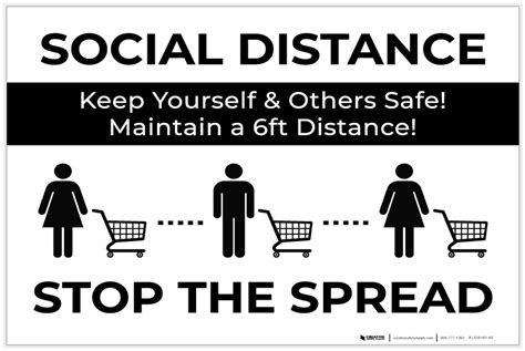 Social Distancing Keep Yourself And Others Safe With Icons Landscape Label