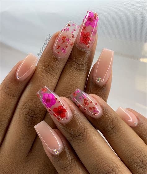 Flower Nails Short Coffin Nails Designs Flower Nails Dry Nails