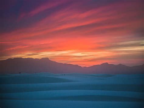 Red Sunset White Sands National Park New Mexico