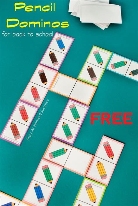 Back To School Free Pencil Dominoes Printable To Get You Through The