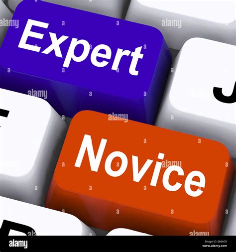 Expert Novice Keys Showing Beginners And Experts Stock Photo Alamy
