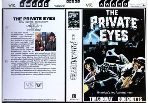 Private Eyes The On Vtc Award United Kingdom Betamax Vhs
