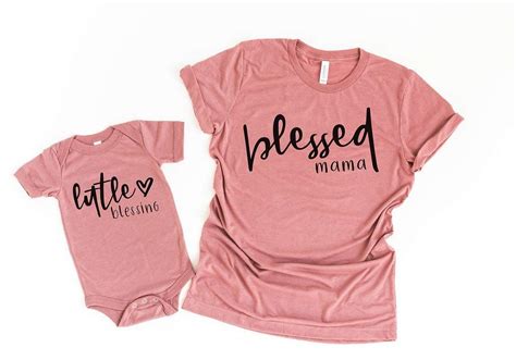 Blessed Mama Little Blessing Mommy Me Shirts Graphic Tee