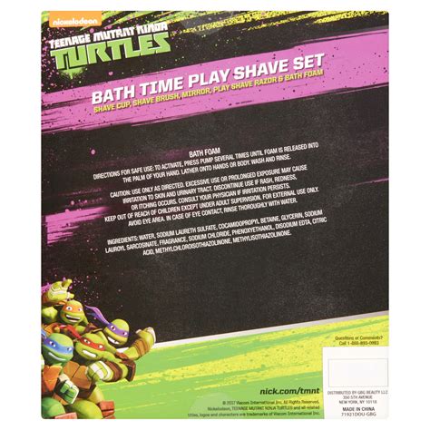 Nickelodeon Teenage Mutant Ninja Turtles Bath Time Play Shave Set Age 3