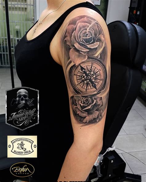 Rosen Kompass Tattoo Pin On Tattoo Designs