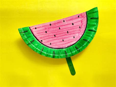 Easy Paper Plate Watermelon Craft Made With Happy