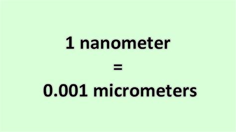1 Micrometer Equals How Many Nanometers