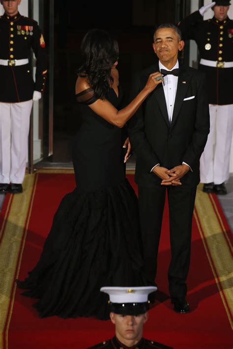 First Lady Michelle Obama Stuns In Vera Wang At State Dinner Shuts