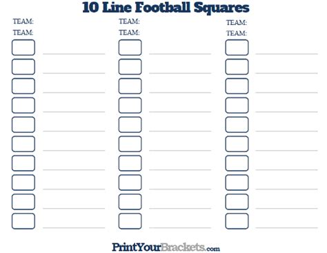 Printable 10 Line Football Pool Printable Word Searches