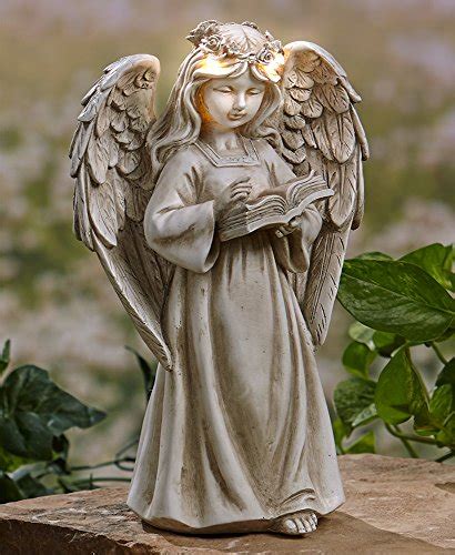 Solar Guardian Angel And Children Garden Statue White Leisuretimery