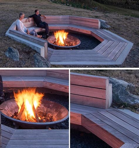 An Outdoor Fire Pit Designed To Take Advantage Of The Ocean Views