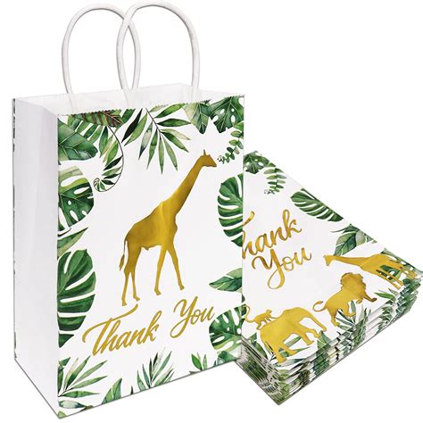 Buy Jungle Themed Party Decorations Thank You T Bags With Handles