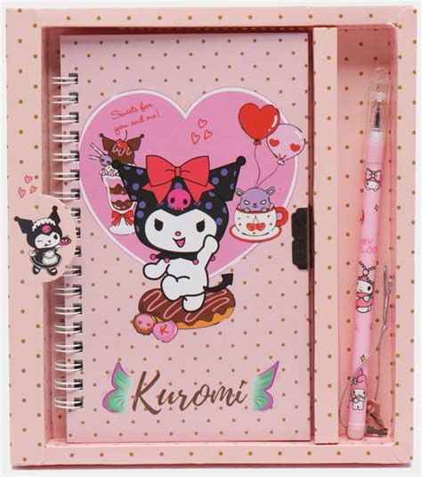 Набор КУРОМИ Блокнот с замочком и ручка Подарочный набор Kuromi Нежно Розовый купить с