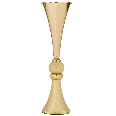 Metallic Reversible Riser Flower Centerpiece Vase 25 Tall Gold Cv