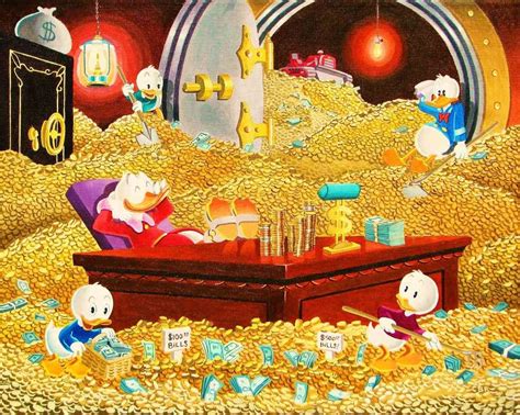 Donald Duck And Uncle Scrooge Money Bin Desk By Carl Barks Рисунки
