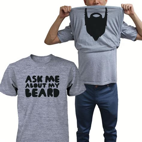 365 Printing Ask Me About My Beard Shirt Funny Flip Up T Shirts