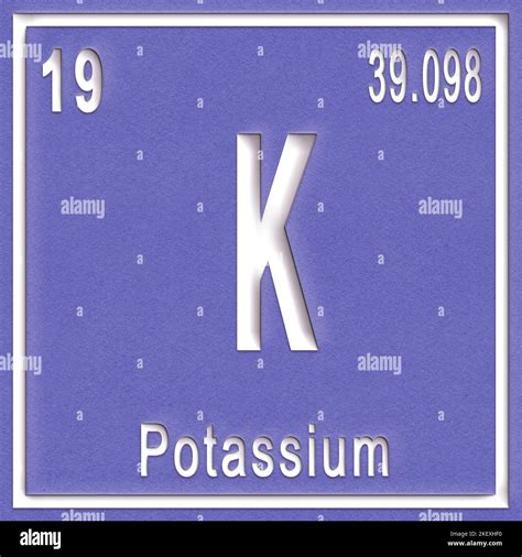 Potassium Chemical Element Sign With Atomic Number And Atomic Weight