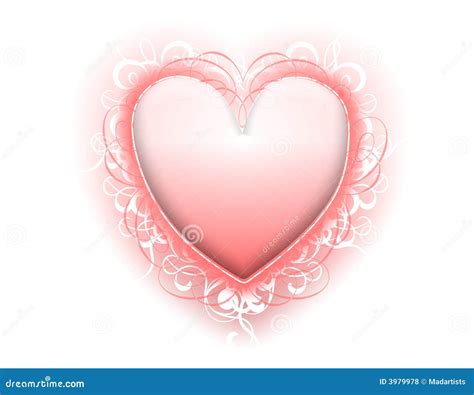Flourishes Del Corazón Del Color De Rosa Del Día De Tarjeta Del Día De San Valentín Stock de