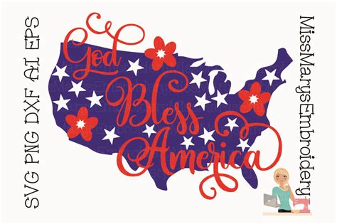 God Bless America Svg Cutting File Png Dxf 108798 Cut Files