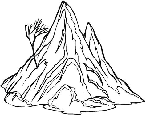 Huge Mountain Coloring Page - Free Printable Coloring Pages for Kids