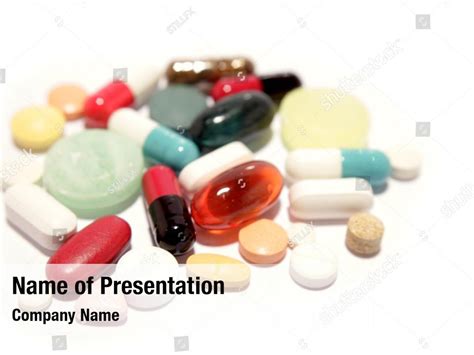 Pharmaceutical Colored Pills And Tablets Powerpoint Template