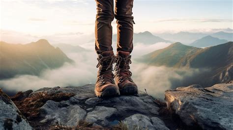 Premium Ai Image Female Hiker Legs With Modern Trekking And Climbing