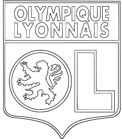 Dibujo De Escudo De Ol Ol Olympique Lyonnais Para Colorear Para Imprimir