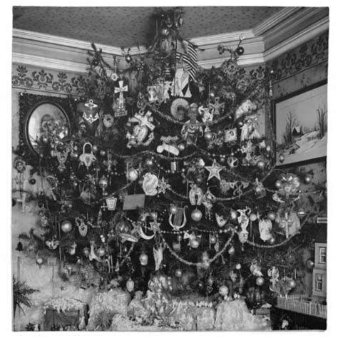 Vintage Christmas Tree Photograph 1910 Napkin Zazzle Vintage