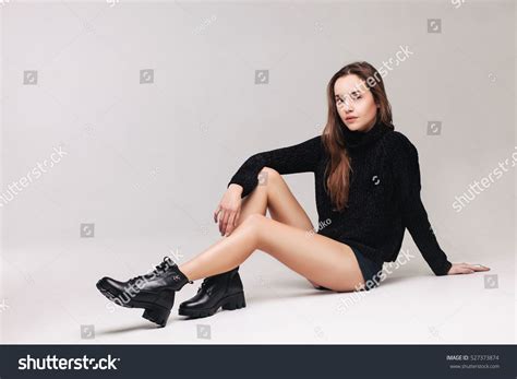 Beautiful Woman Sitting On The Floor Sitting Pose Reference Female
