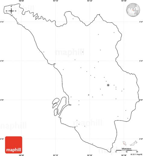 Blank Simple Map Of Selangor Cropped Outside No Labels