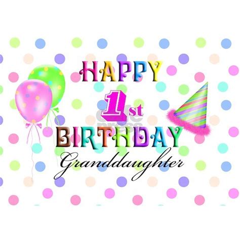 Granddaughter 1st Birthday Greeting Card Happy 1st Birthday