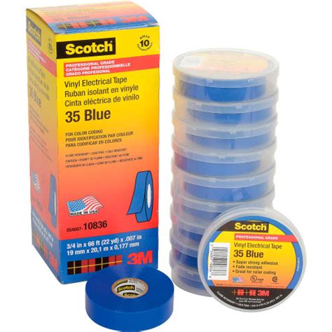 3m™ Scotch® Vinyl Electrical Color Coding Tape 35 Blue 34 X 66