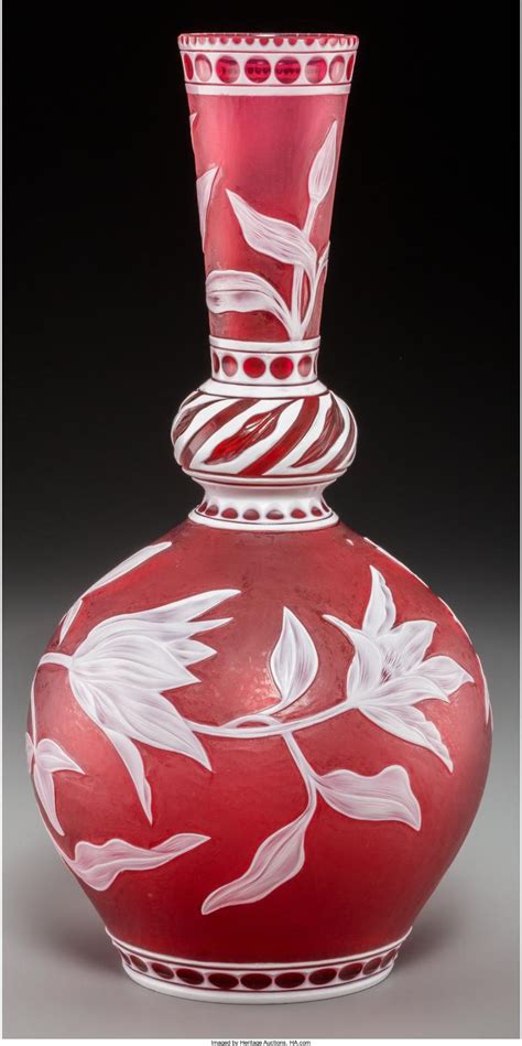 Sold Price A Stevens And Williams Red Cameo Glass Vase Carved By J Millward Circa 1890 Mark