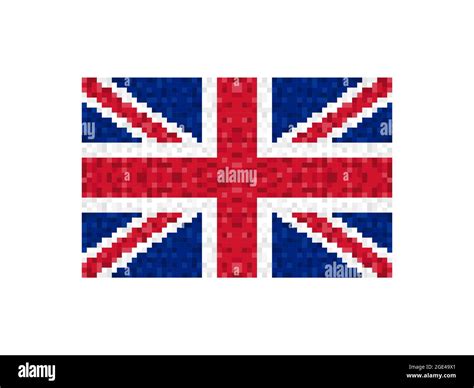 Flag Of Great Britain Pixel Art 8 Bit Great Britain Flag Sign Design