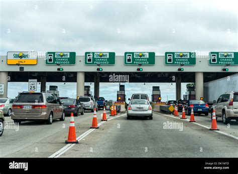 Florida Turnpike Highway Toll Booths With Sunpass Lanes During The