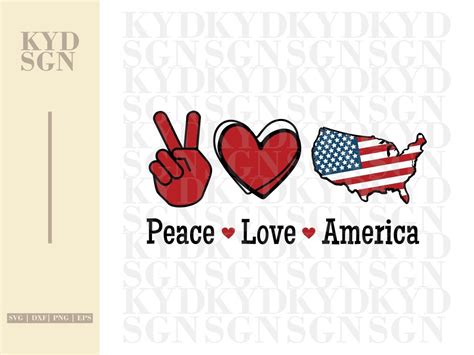 Peace Love America Svg Vectorency