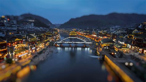 Fenghuang Ancient Town At Dusk Wallpaper Backiee