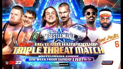 Wrestlemania 38 Raw Tag Team Championships Rk Bro Vs Street Profits Vs