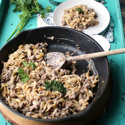 A collection of 25 recipes for inspiration when you are looking for something to make with ground beef. Weight Watchers Hamburger Stroganoff