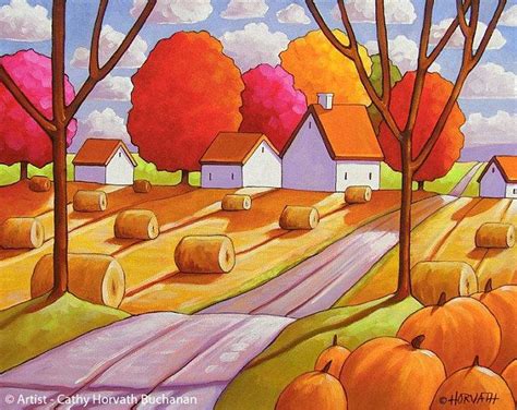 Fall Pumpkin Farm 5x7 Print Thanksgiving Rural Country Etsy Modern
