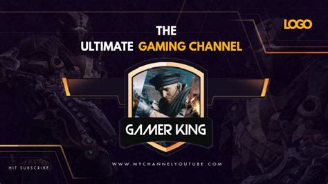 Dark Gaming Channel Art Youtube Template Postermywall