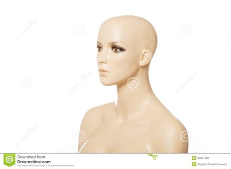 Head Of A Female Mannequin In Profile Isolated On White