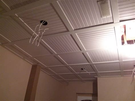 Embassy Suspended Ceiling With Beadboard Ceiling Tiles 9 Dropped
