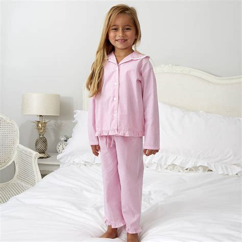 Personalised Girl S Candy Stripe Pyjamas By Mini Lunn