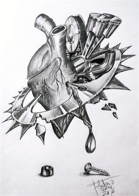 Mechanical Heart Drawing by Antonio Ivens
