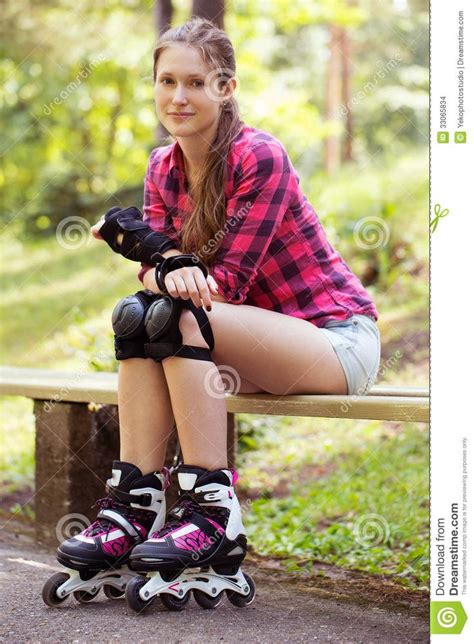 Beautiful Girl On Rollerblades Download From Over Million High Quality Stock Photos Images